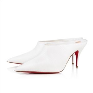 Christian Louboutin NIB White Quart 80 Mule! 38.5